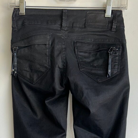 G-STAR RAW Midge Cody Mid Skinny Black Coated Jeans Size 23 ~ EUC - Picture 5 of 12